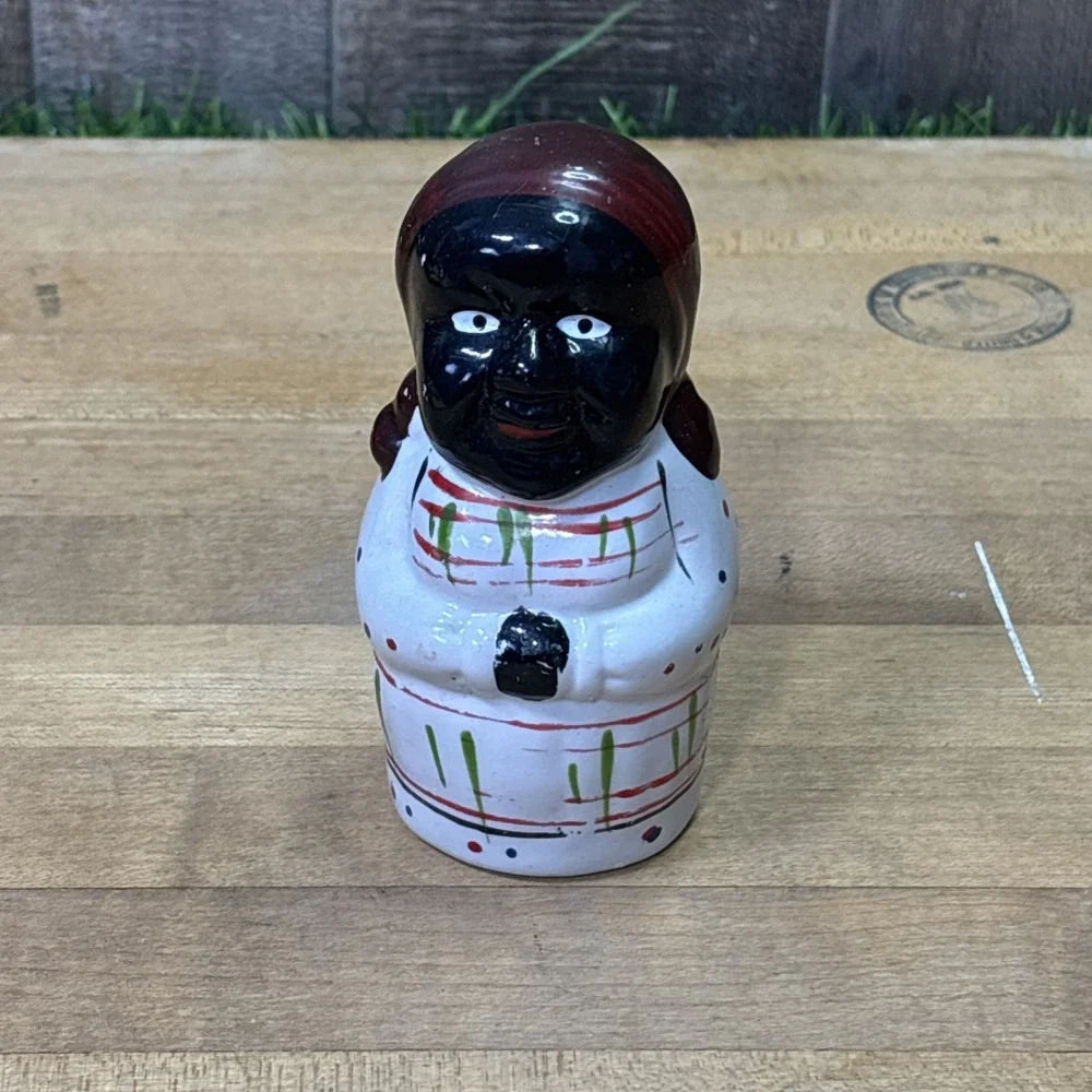 Antique 1920s 1930s Ceramic Figural Bell Folk Art Art Deco Collectible Decor